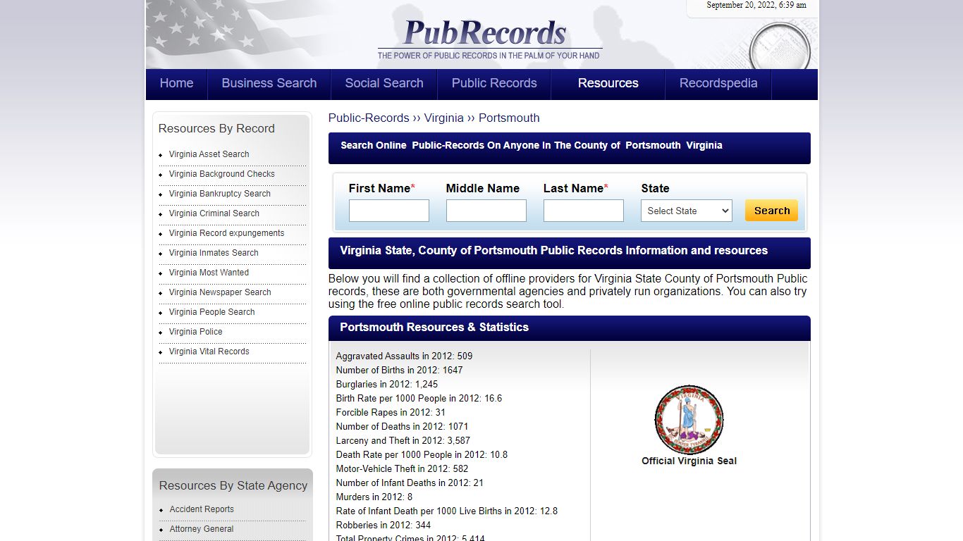 Portsmouth County, Virginia Public Records